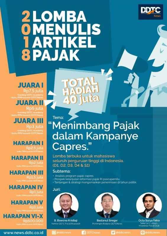 Pengumuman Lomba Menulis Artikel Pajak 2018