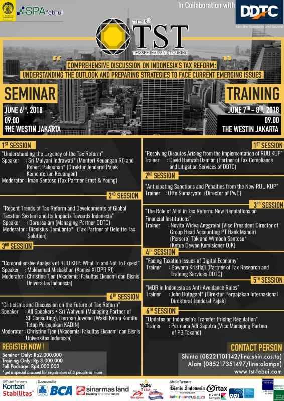 FEB UI Gelar Seminar dan Training Bertajuk Reformasi Pajak