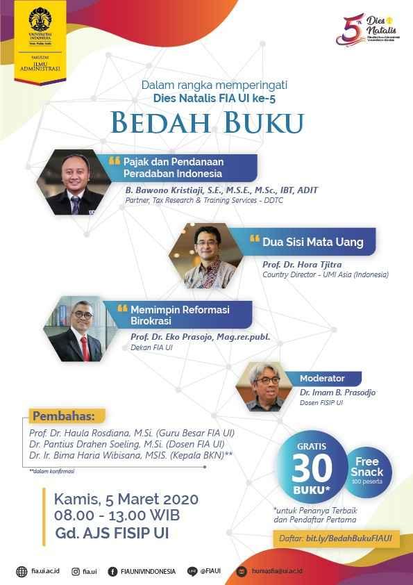 Peringati Dies Natalis ke-5, FIA UI Bakal Bedah 3 Buku, Berminat Ikut?