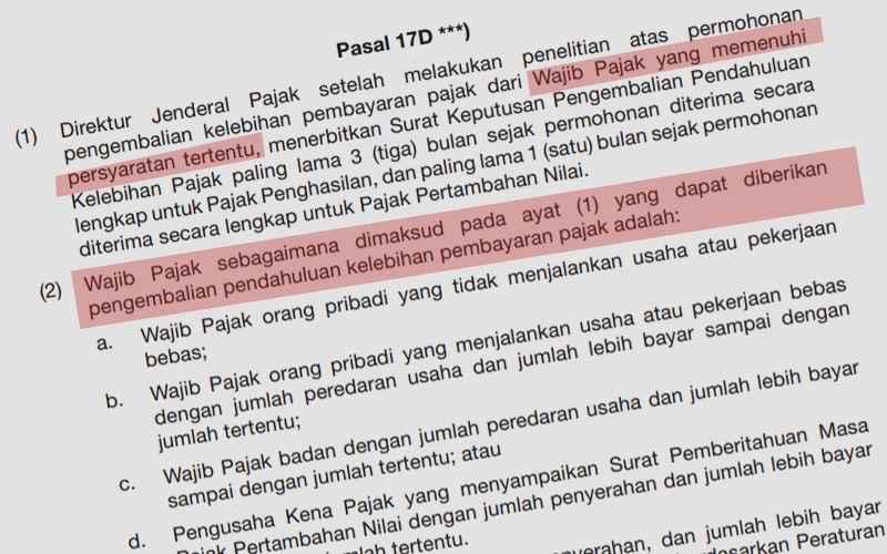 Apa itu WP Persyaratan Tertentu yang Bisa Dapat Restitusi Dipercepat?