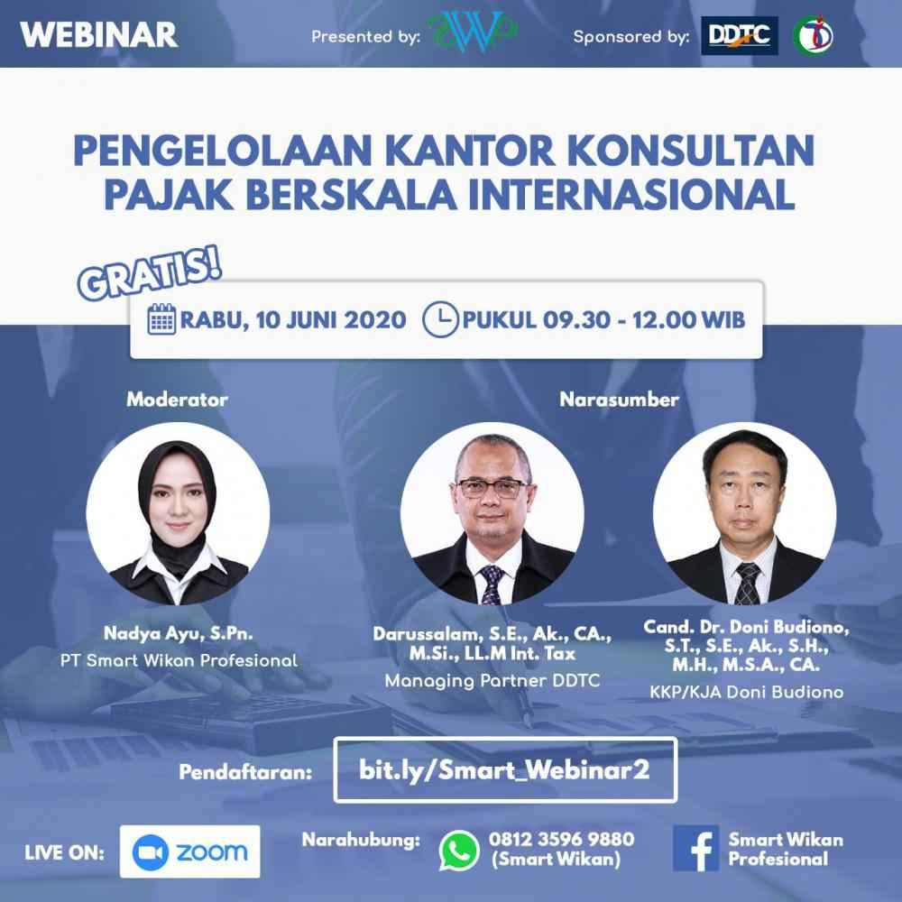 Bahas Tata Kelola Kantor Konsultan Pajak, Smart Wikan Gelar Webinar 