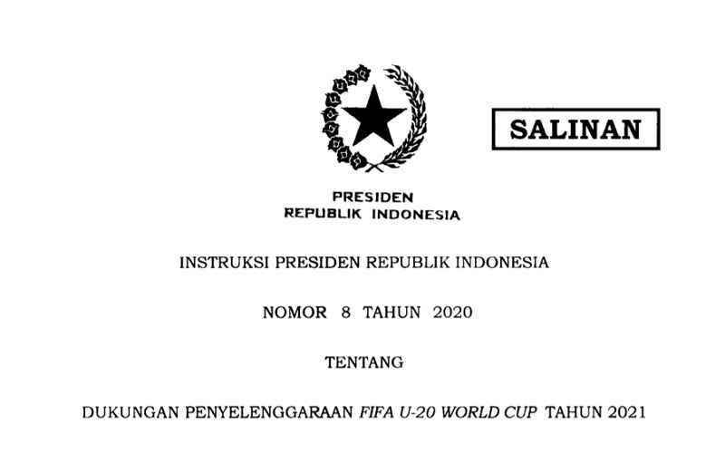 FIFA U-20 World Cup 2021, Jokowi Minta Menkeu Berikan Fasilitasi Pajak