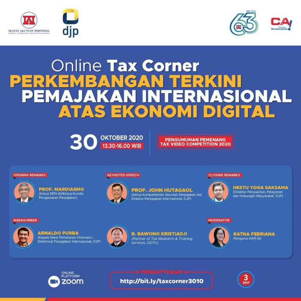 Ada Acara Online Tax Corner Soal Pemajakan Ekonomi Digital, Tertarik?