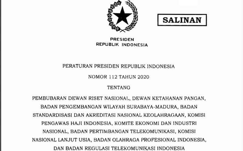 Tingkatkan Efisiensi, Jokowi Resmi Bubarkan 10 Lembaga Ini 