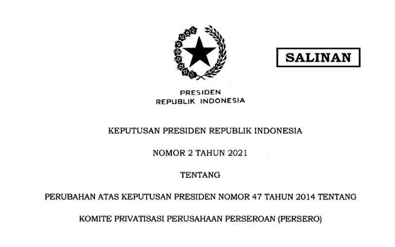 Keppres Baru! Jokowi Tambah Anggota Komite Privatisasi BUMN