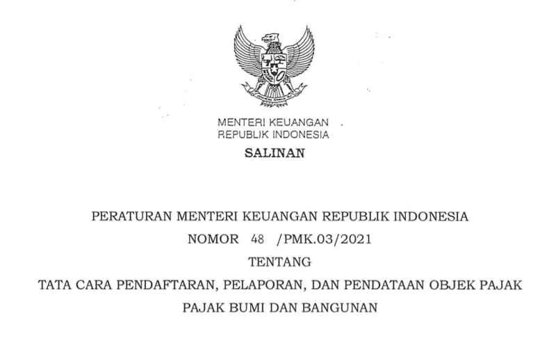 Kemenkeu Terbitkan Aturan Baru Soal Pendaftaran Objek PBB