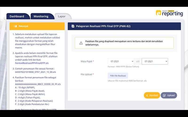 Menu Pelaporan Insentif Pajak di DJP Online Akhirnya Sudah Tersedia