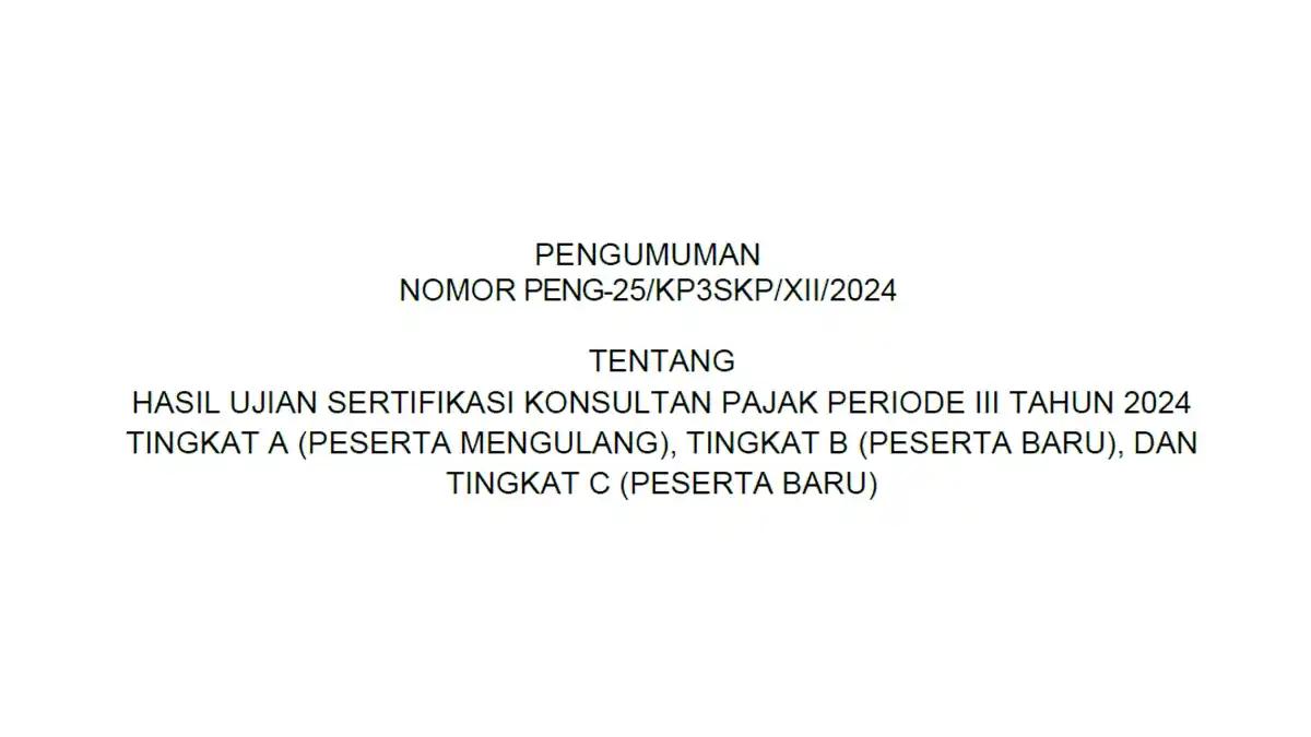 Hasil USKP Periode III/2024 Sudah Diumumkan! 450 Peserta Lulus