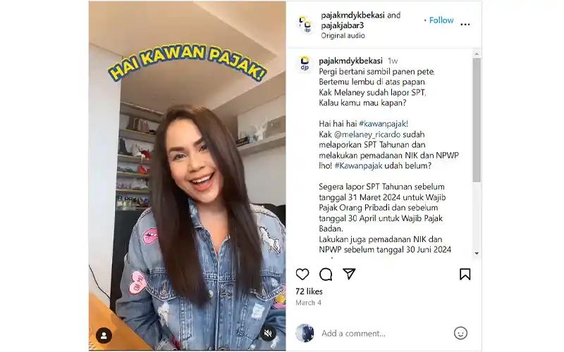 Aktris asal Medan Ini Ajak Wajib Pajak Lapor SPT Tahunan via e-Filing