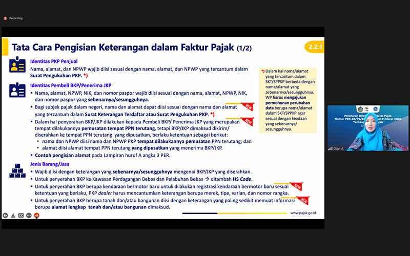 Alamat pada Faktur Pajak Pasal 6 ayat (6) PER-03/PJ/2022, Ini Kata DJP