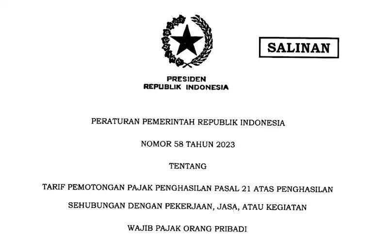 Aturan Tarif Efektif PPh Pasal 21 Terbit, Berlaku Mulai 1 Januari 2024