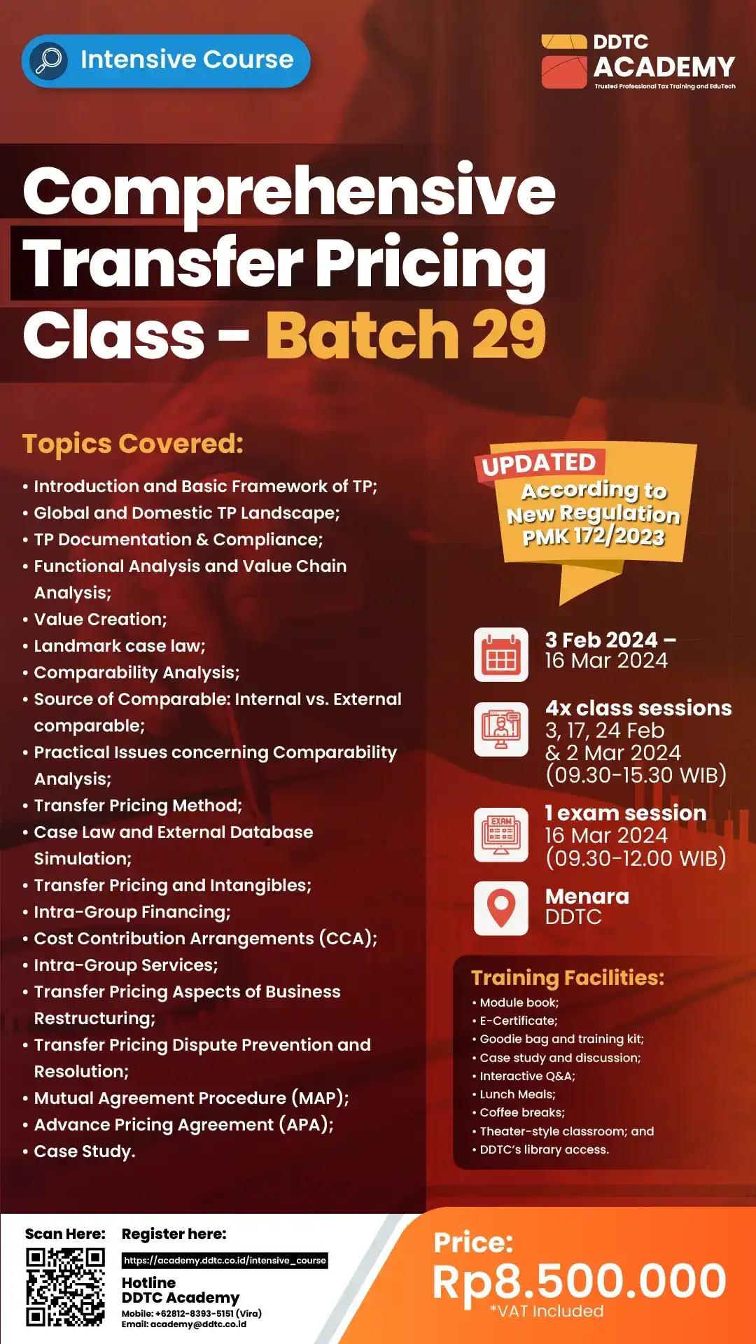 Batch Terbaru Pelatihan Intensif Transfer Pricing DDTC Academy 2024
