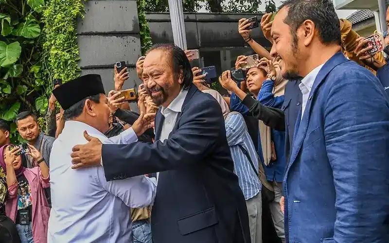 Bertemu Surya Paloh, Prabowo: Elit Harus Akur