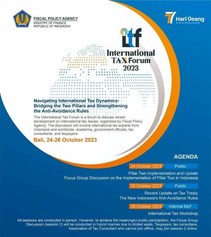 BKF Kemenkeu Gelar International Tax Forum, Wajib Pajak Bisa Terlibat