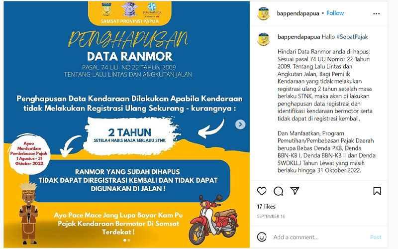 Cegah Registrasi Kendaraan Dihapus, WP Diimbau Ikut Pemutihan Pajak