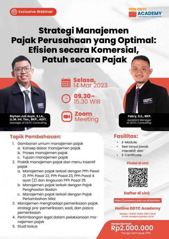 Ikuti Pelatihan Manajemen Pajak dalam Webinar Ini!