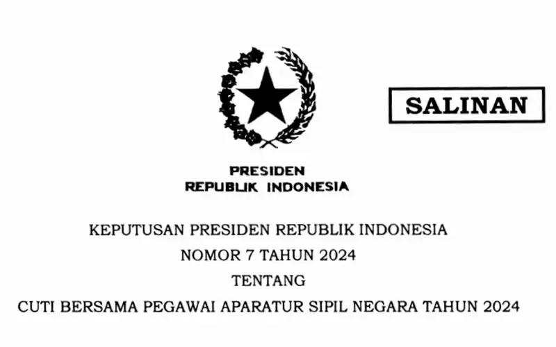 Jokowi Rilis Keppres Soal Cuti Bersama ASN 2024, Begini Perinciannya
