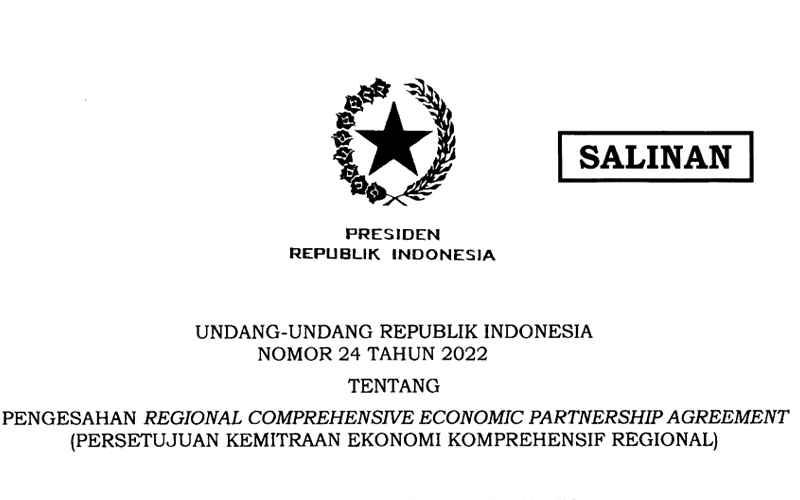 Jokowi Teken Undang-Undang Baru Soal Pengesahan Persetujuan RCEP