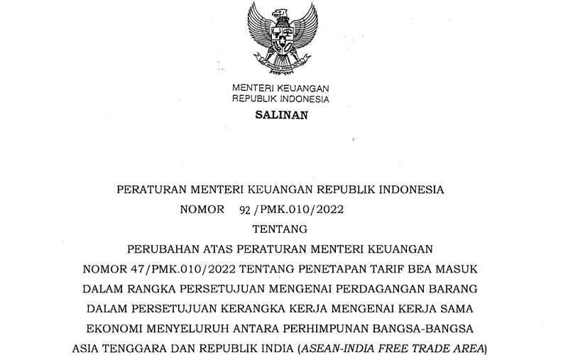 Kemenkeu Tetapkan Tarif Bea Masuk Barang Impor dari Mozambik