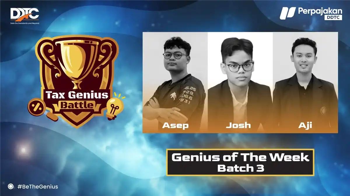 Pengumuman! Ini 3 Pemenang Kuis Tax Genius Battle Batch 3