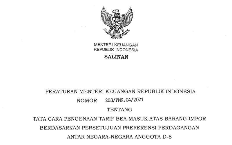 PMK Baru! Indonesia Terapkan Tarif Preferensi untuk Negara-Negara Ini