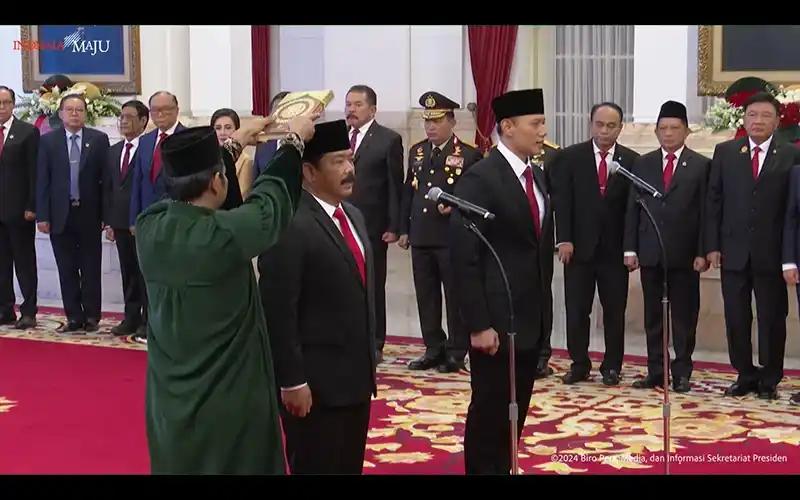 Reshuffle Kabinet: Presiden Jokowi Lantik AHY sebagai Menteri ATR