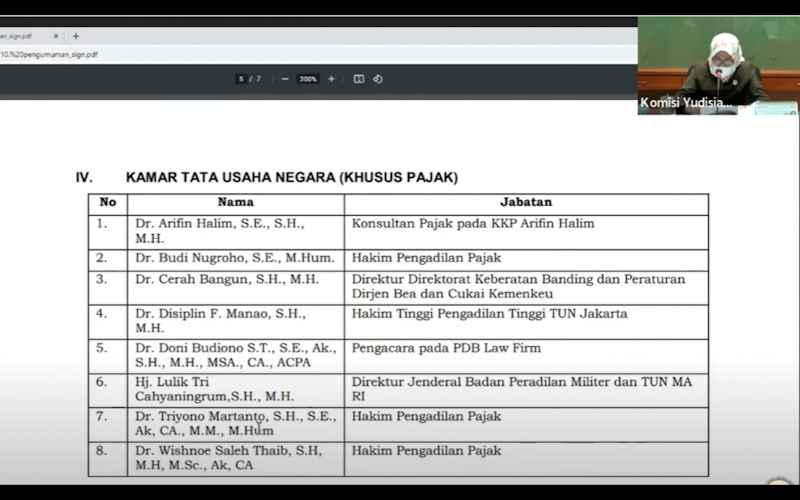 Seleksi Administrasi Rampung, Ini Daftar 8 Calon Hakim Agung TUN Pajak