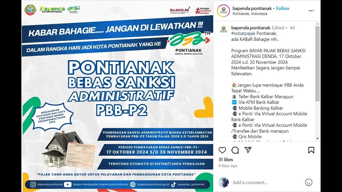 Semarakkan HUT ke-253, Pemda Adakan Program Pemutihan Denda PBB-P2