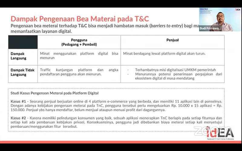 Soal Bea Meterai Dokumen T&C di e-Commerce, Asosiasi Sarankan Ini