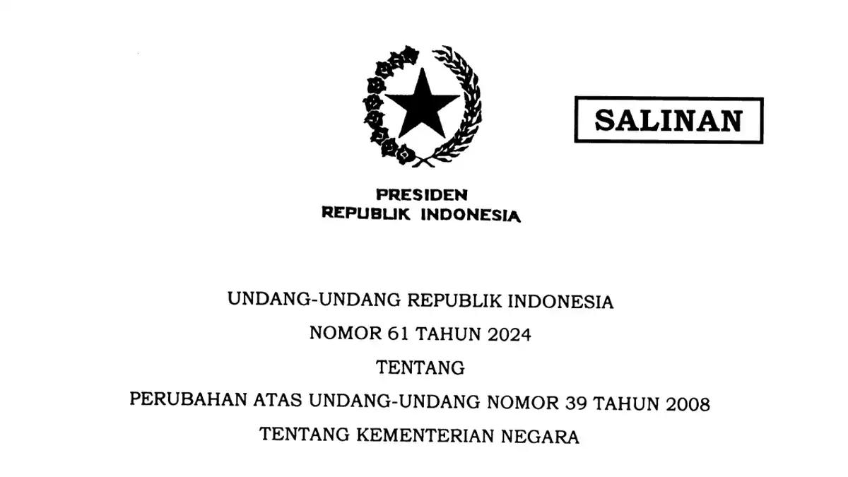 UU Direvisi, Batasan Jumlah Kementerian Resmi Dihapus