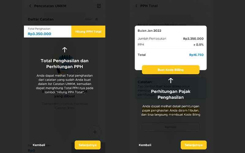 Wajib Pajak UMKM Bisa Catat Omzet dan Buat Kode Billing di Fitur Ini