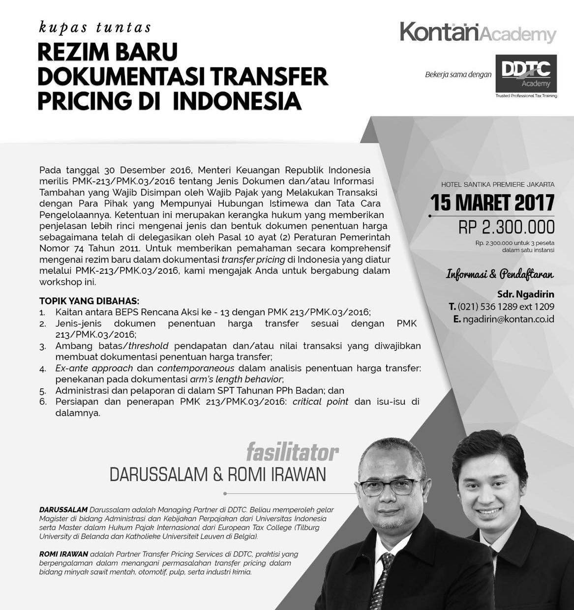 Kontan dan DDTC Mengupas Tuntas Rezim Baru TP Doc