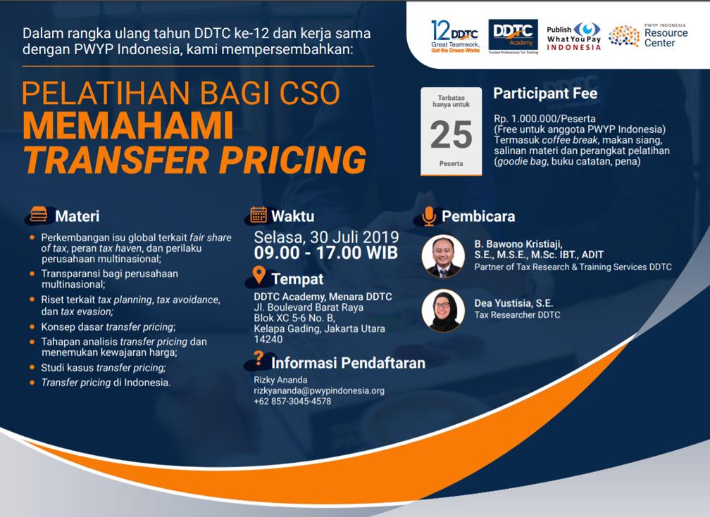 DDTC & PWYP Gelar Pelatihan Transfer Pricing bagi CSO, Tertarik?