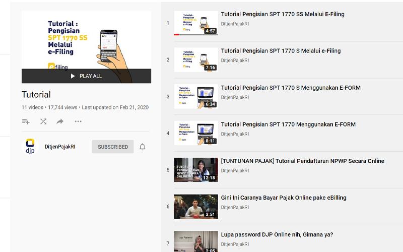 Tidak Bisa Tatap Muka Buat Isi SPT, WP Bisa Lihat Video Tutorial DJP