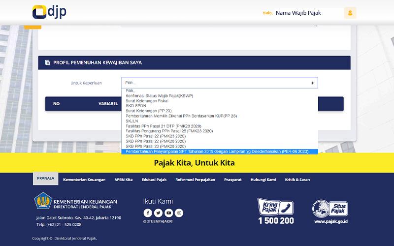 Pemberitahuan Pemanfaatan Relaksasi SPT Sudah Bisa Lewat DJP Online