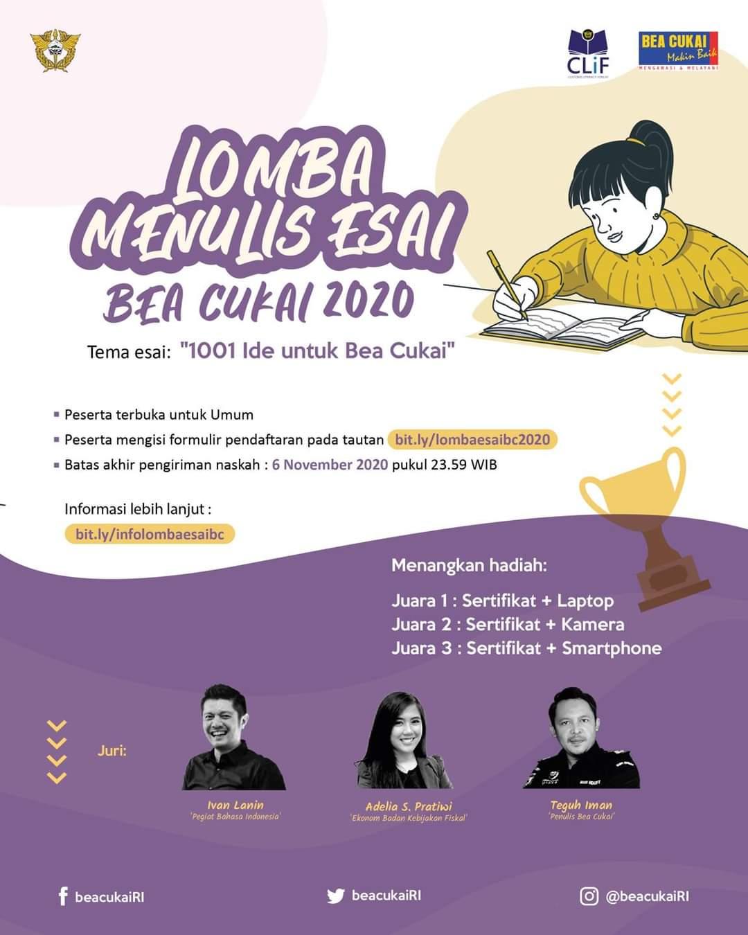 DJBC Gelar Lomba Menulis Berhadiah Laptop dan Smartphone, Tertarik?