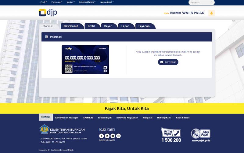 Fitur Baru DJP Online, WP Bisa Kirim Sendiri NPWP Elektronik ke Email