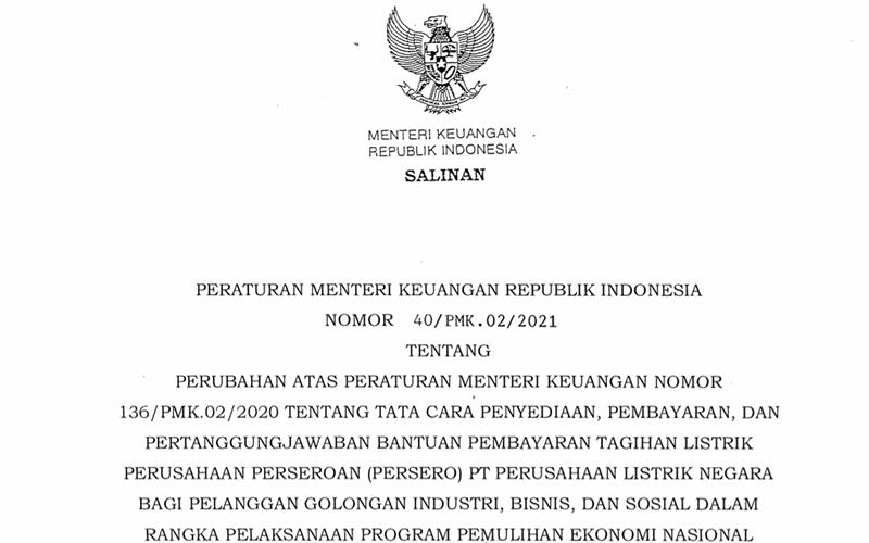 PMK Baru! Pemberian Subsidi Listrik untuk Sektor Usaha Diperpanjang