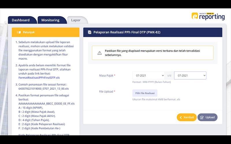 Menu Pelaporan Insentif Pajak di DJP Online Akhirnya Sudah Tersedia