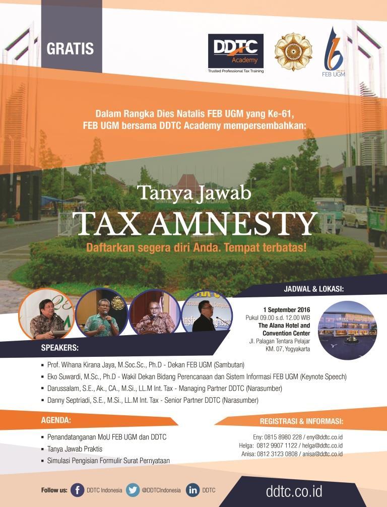 FEB UGM & DDTC Gelar Simulasi & Tanya Jawab Tax Amnesty