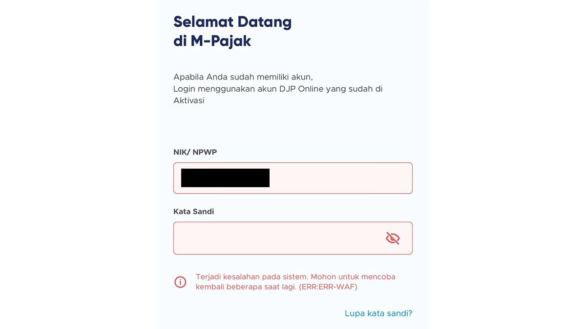 Ada Kendala Proses Login M-Pajak via Aplikasi, DJP Imbau Pakai Browser