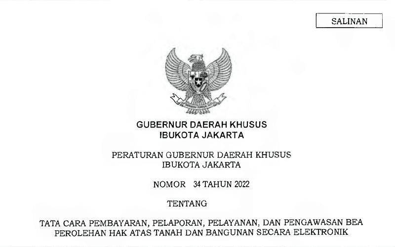 Ada Pergub Baru! Pelayanan dan Pembayaran BPHTB Sudah 100% Elektronik