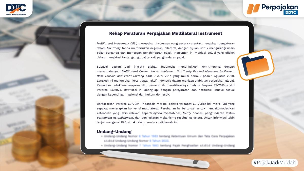 Cek Rekap Peraturan Multilateral Instrument (MLI) P3B di Sini