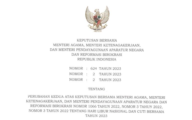 Cuti Bersama Ditambah, Libur Hari Raya Iduladha 28-30 Juni 2023