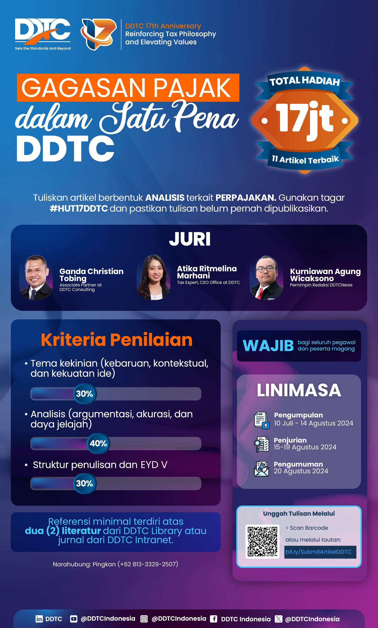 DDTC Gelar Lomba Menulis Internal, Perkaya Literasi Pajak Nasional