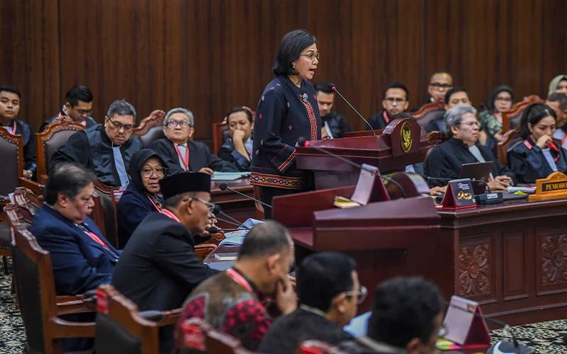 Hadiri Sidang MK, Sri Mulyani Beri Penjelasan Soal Anggaran Bansos