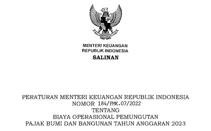 Kemenkeu Terbitkan PMK Baru Soal Biaya Operasional Pemungutan PBB 2023