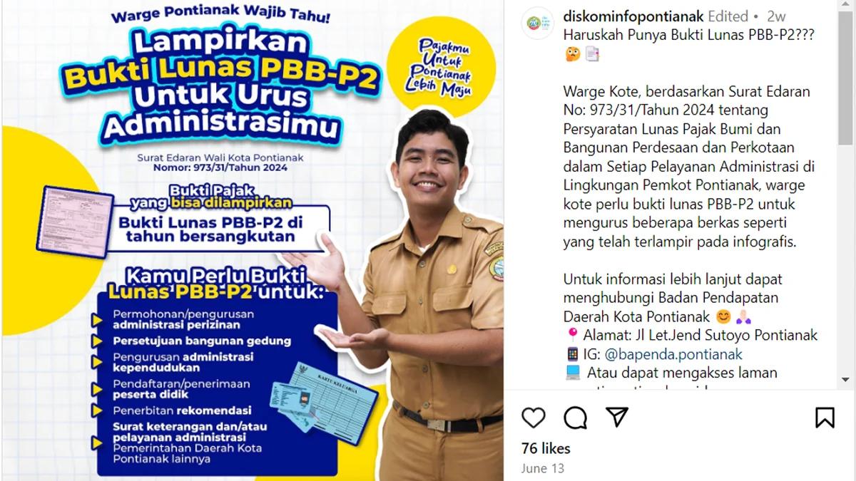 Lunas PBB-P2 Kini Jadi Syarat Urus Administrasi di Kota Ini