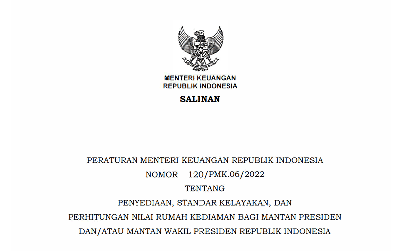 Menkeu Revisi Ketentuan Pengadaan Rumah Bagi Mantan Presiden & Wapres