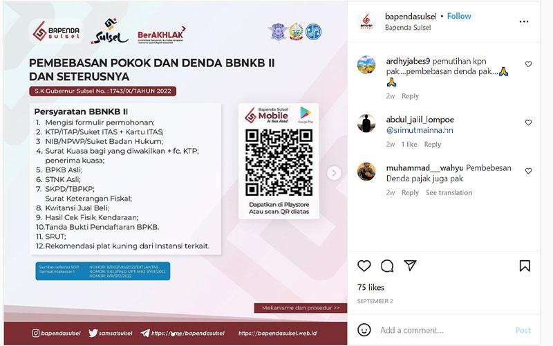 Pemprov Adakan Pembebasan BBNKB Kendaraan Bekas Sampai 30 November